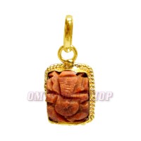 Red Coral Ganesha Pendant